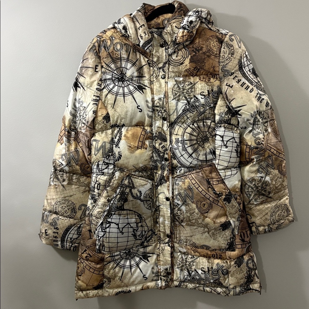 DOLCEZZA Women's Brown and White Printed Jacket NWT size S - Picture 11 of 12